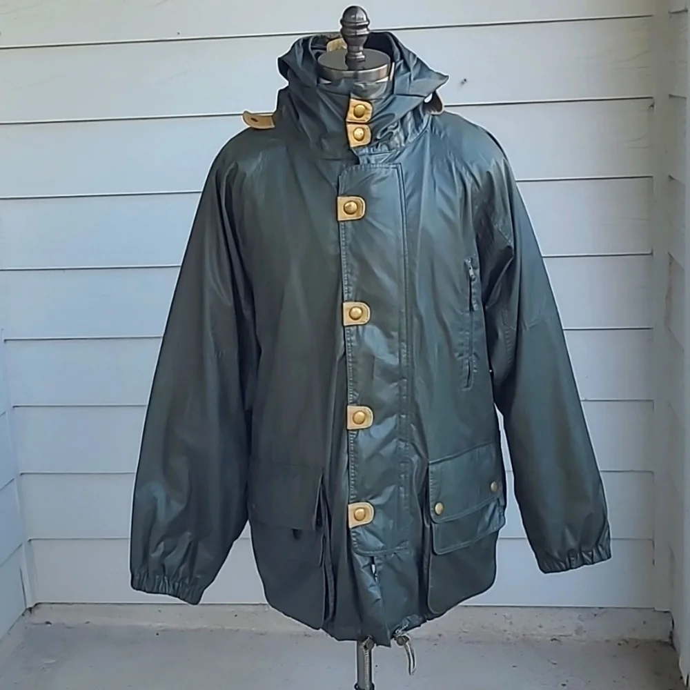 WILLIS & GEIGER Green Full Zip Cotton Blend Large Mens‎ Hunting Jacket VTG RARE